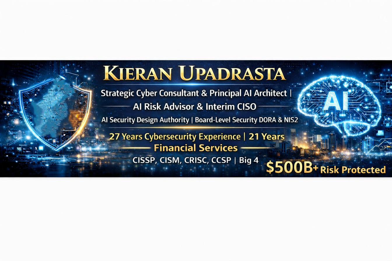 Kieran Upadrasta - Strategic Cyber Consultant & Principal AI Architect | AI Risk Advisor & Interim CISO | 27 Years Cybersecurity Experience | 21 Years Financial Services | CISSP, CISM, CRISC, CCSP | Big 4 | $500B+ Risk Protected