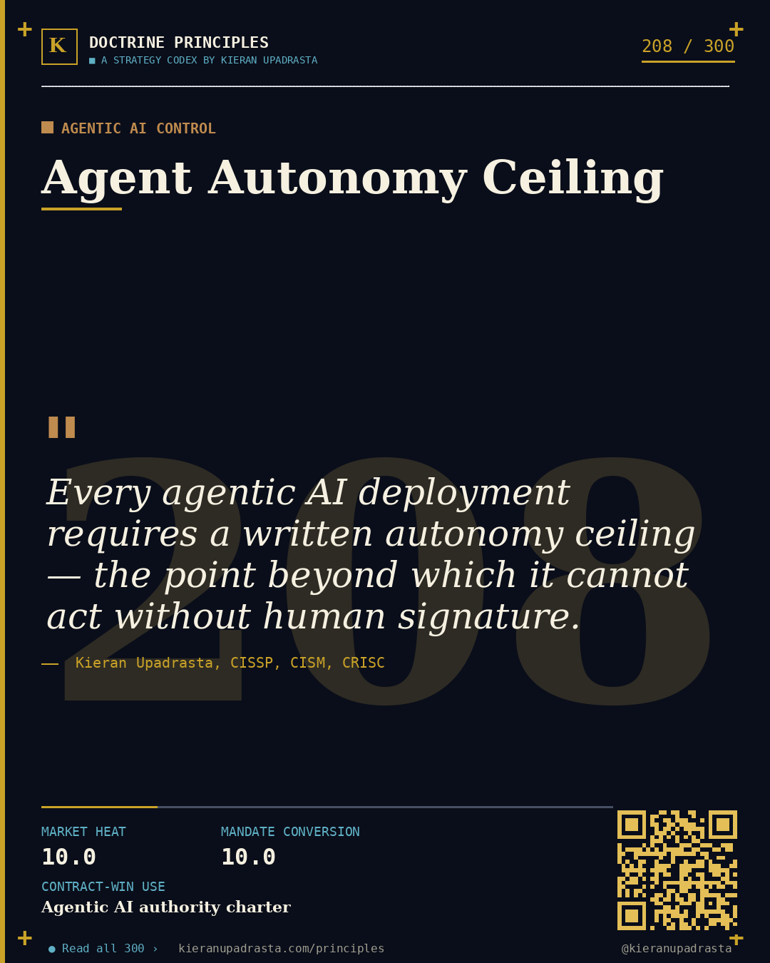 Principle 208: Substantial Modification Threshold &mdash; AI Act Enforcement doctrine card by Professor Kieran Upadrasta, CISSP CISM CRISC, Schiphol University